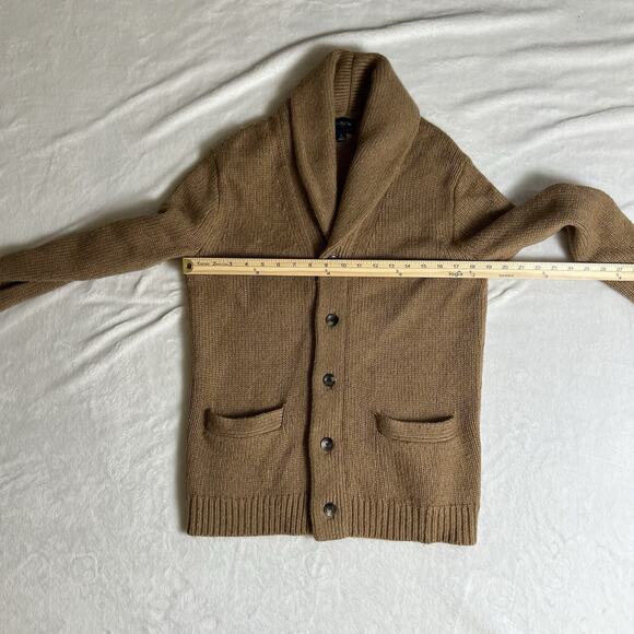 J. Crew Womens Shawl Neck Wool Blend Cardigan Size S Camel Brown Preppy Academia - Picture 5 of 7